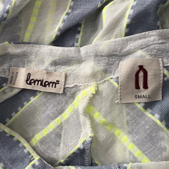 Lemlem Sheer Stripe Embroidered Maxi Dress Size S Beach Swim Cover Up Resort - Picture 4 of 5